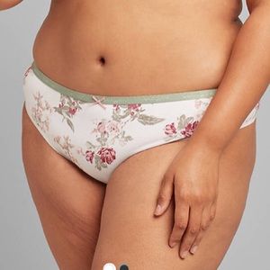 Floral cotton thong